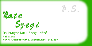 mate szegi business card
